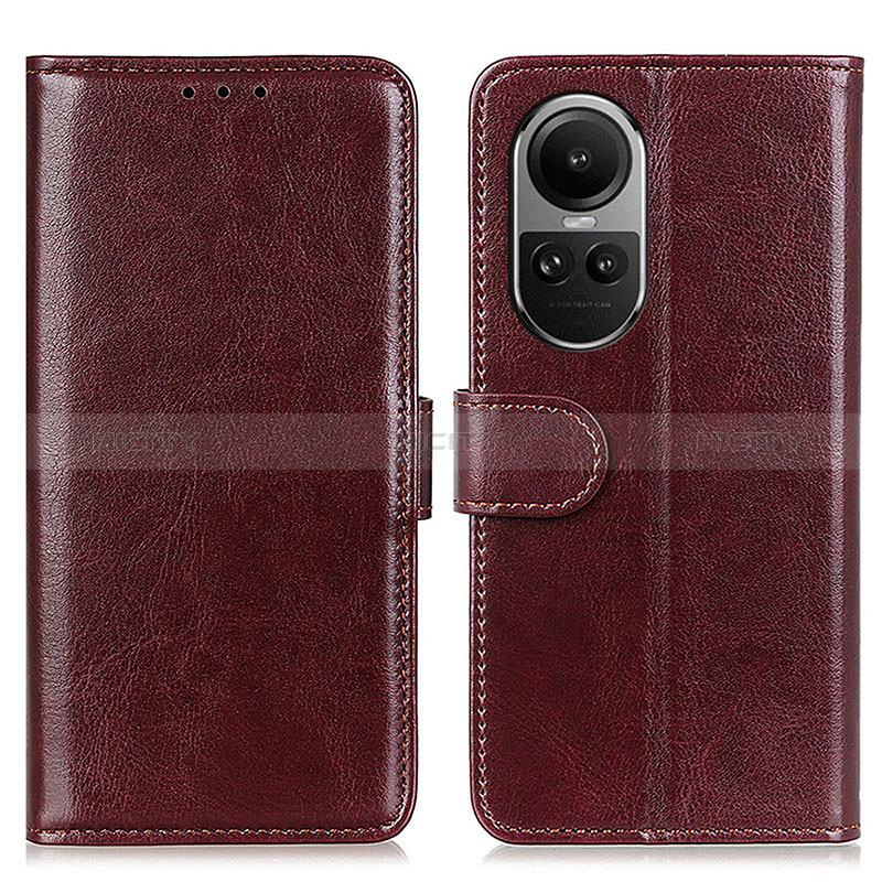 Custodia Portafoglio In Pelle Cover con Supporto M07L per Oppo Reno10 Pro 5G Marrone