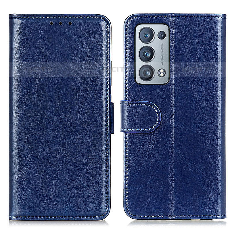 Custodia Portafoglio In Pelle Cover con Supporto M07L per Oppo Reno6 Pro 5G Blu