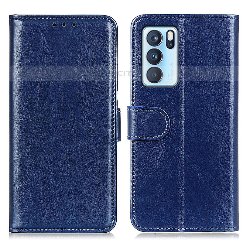 Custodia Portafoglio In Pelle Cover con Supporto M07L per Oppo Reno6 Pro 5G India Blu