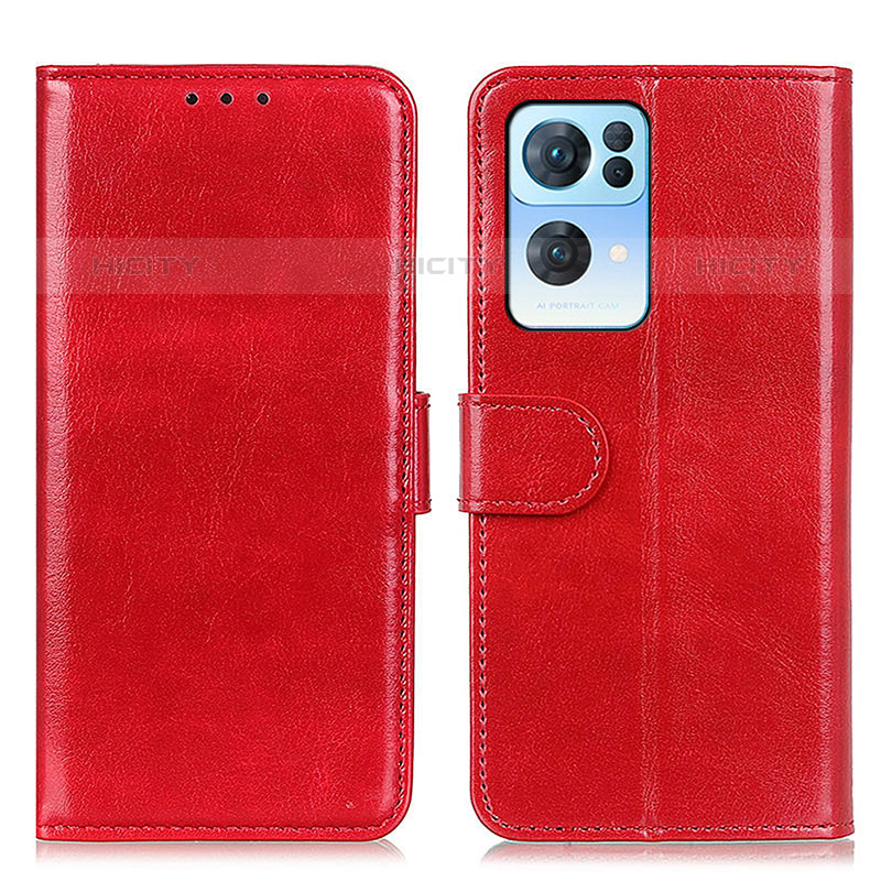 Custodia Portafoglio In Pelle Cover con Supporto M07L per Oppo Reno7 Pro 5G Rosso