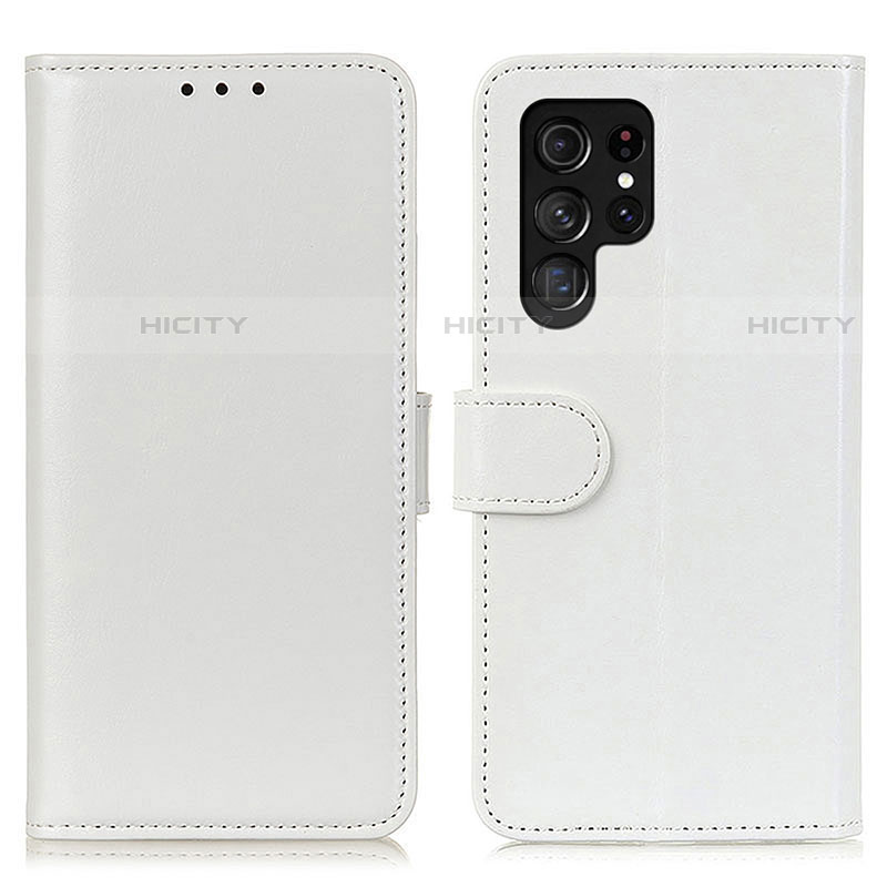 Custodia Portafoglio In Pelle Cover con Supporto M07L per Samsung Galaxy S22 Ultra 5G Bianco