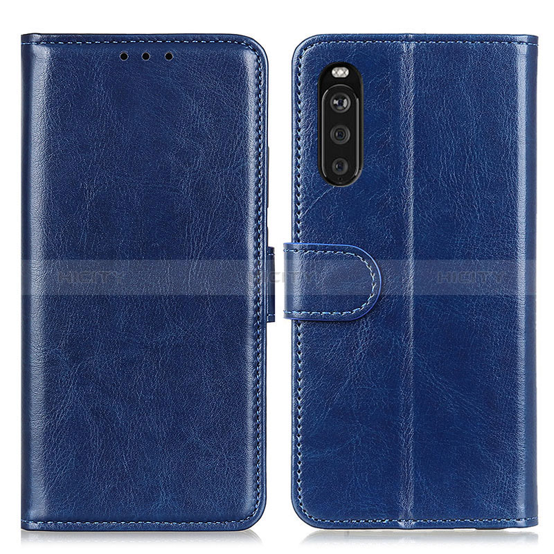 Custodia Portafoglio In Pelle Cover con Supporto M07L per Sony Xperia 10 III Blu