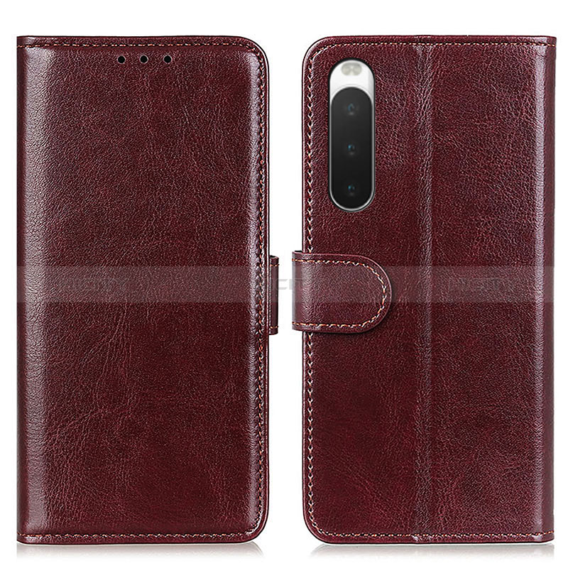 Custodia Portafoglio In Pelle Cover con Supporto M07L per Sony Xperia 10 IV SO-52C Marrone