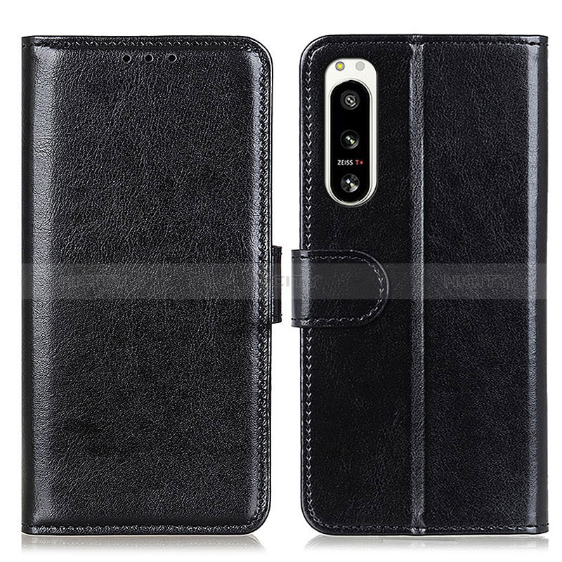 Custodia Portafoglio In Pelle Cover con Supporto M07L per Sony Xperia 5 IV Nero