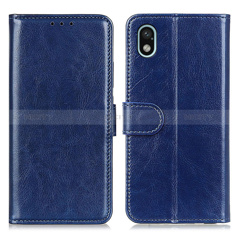 Custodia Portafoglio In Pelle Cover con Supporto M07L per Sony Xperia Ace III Blu