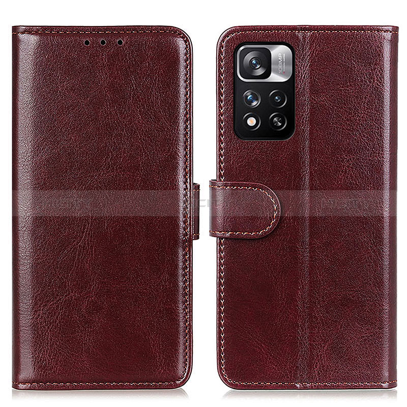 Custodia Portafoglio In Pelle Cover con Supporto M07L per Xiaomi Redmi Note 11 Pro+ Plus 5G Marrone