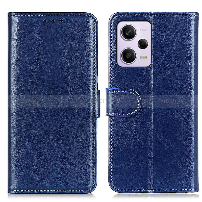 Custodia Portafoglio In Pelle Cover con Supporto M07L per Xiaomi Redmi Note 12 Pro 5G Blu