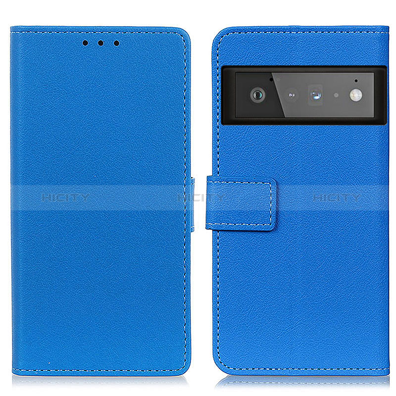 Custodia Portafoglio In Pelle Cover con Supporto M08L per Google Pixel 6 Pro 5G Blu