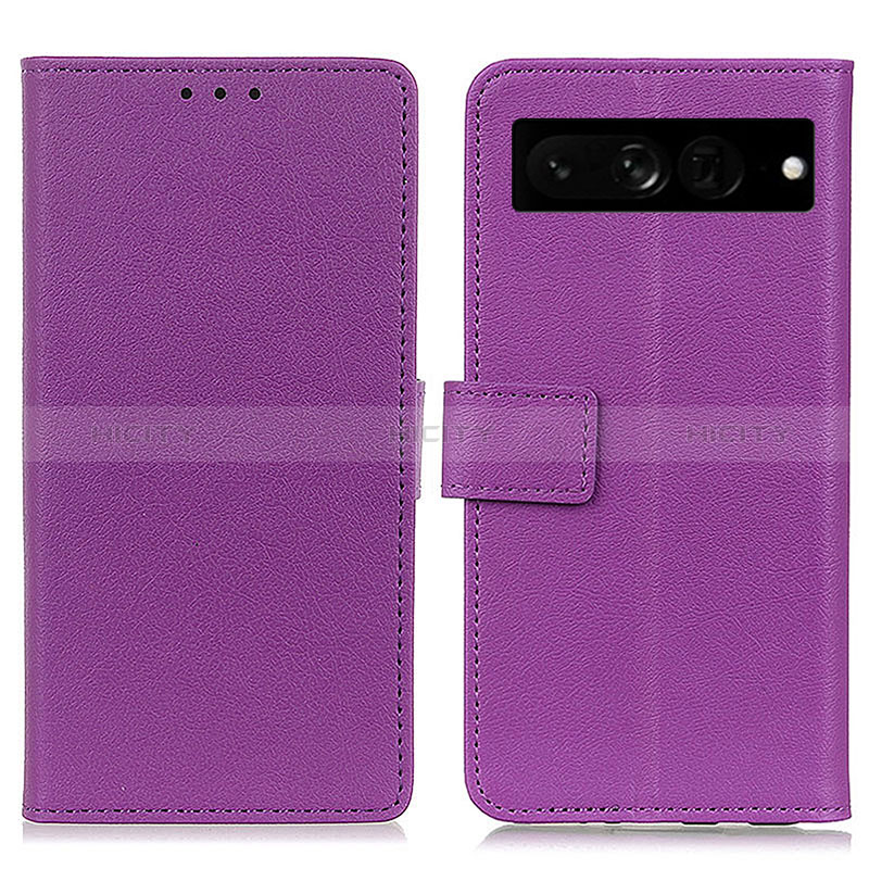 Custodia Portafoglio In Pelle Cover con Supporto M08L per Google Pixel 7 Pro 5G Viola