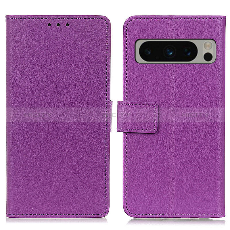 Custodia Portafoglio In Pelle Cover con Supporto M08L per Google Pixel 8 Pro 5G Viola