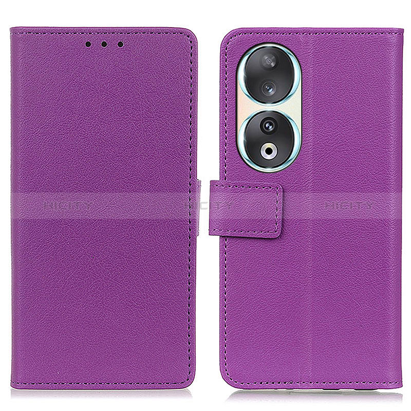 Custodia Portafoglio In Pelle Cover con Supporto M08L per Huawei Honor 90 5G Viola