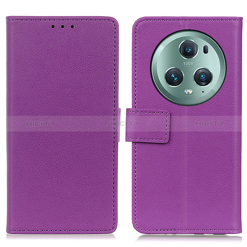 Custodia Portafoglio In Pelle Cover con Supporto M08L per Huawei Honor Magic5 Pro 5G Viola