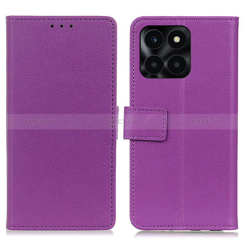 Custodia Portafoglio In Pelle Cover con Supporto M08L per Huawei Honor X6a Viola