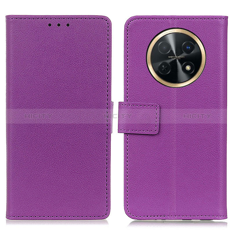 Custodia Portafoglio In Pelle Cover con Supporto M08L per Huawei Nova Y91 Viola