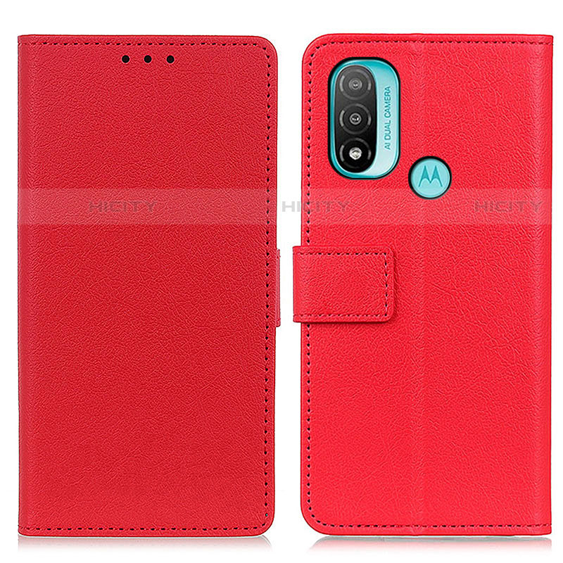 Custodia Portafoglio In Pelle Cover con Supporto M08L per Motorola Moto E20 Rosso