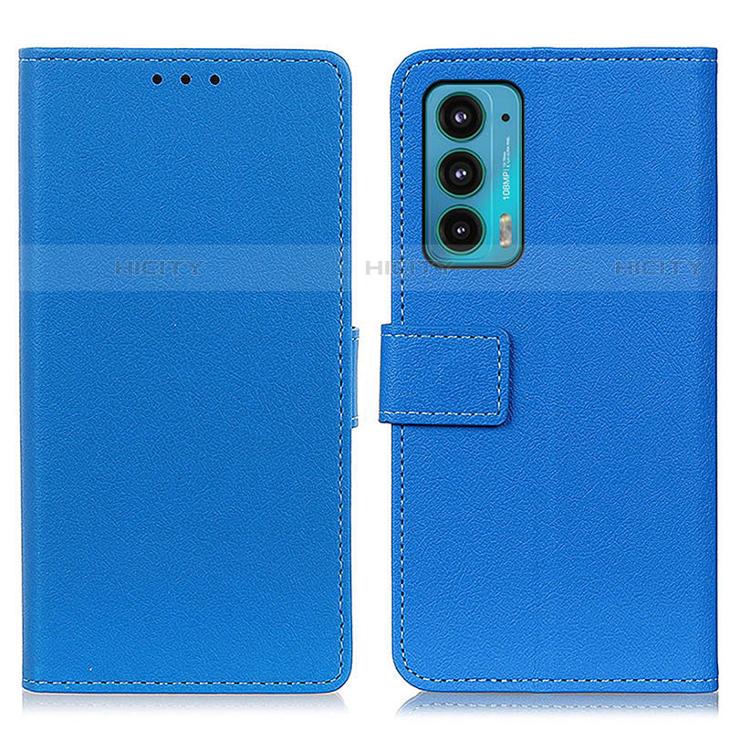 Custodia Portafoglio In Pelle Cover con Supporto M08L per Motorola Moto Edge 20 5G Blu