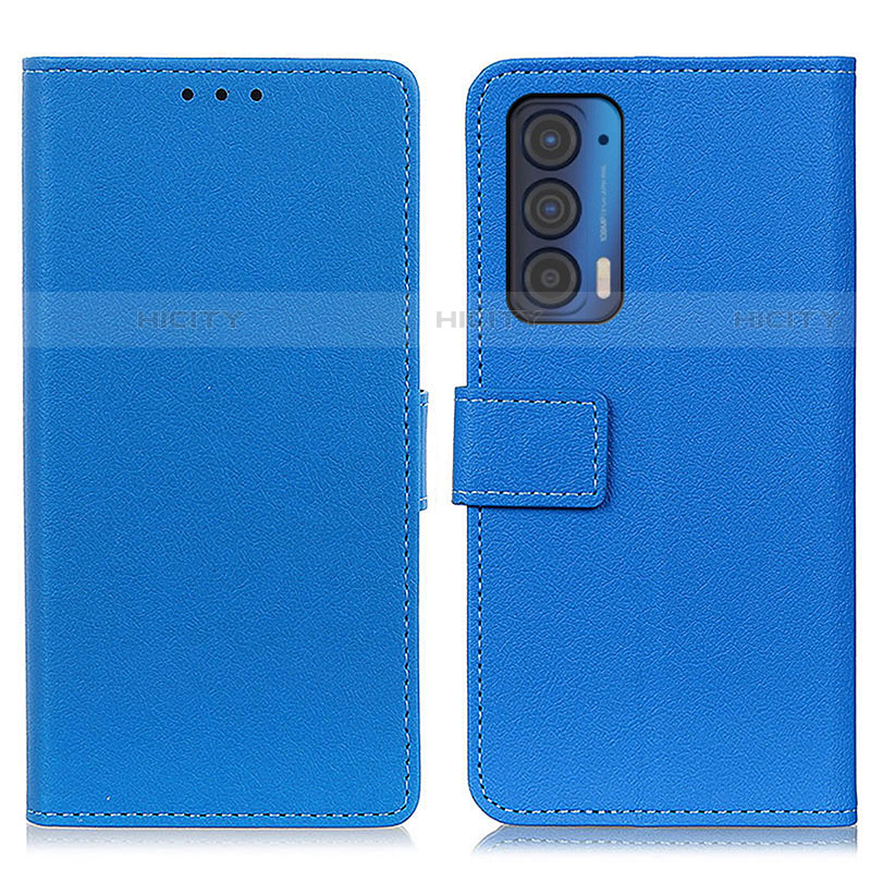 Custodia Portafoglio In Pelle Cover con Supporto M08L per Motorola Moto Edge (2021) 5G Blu