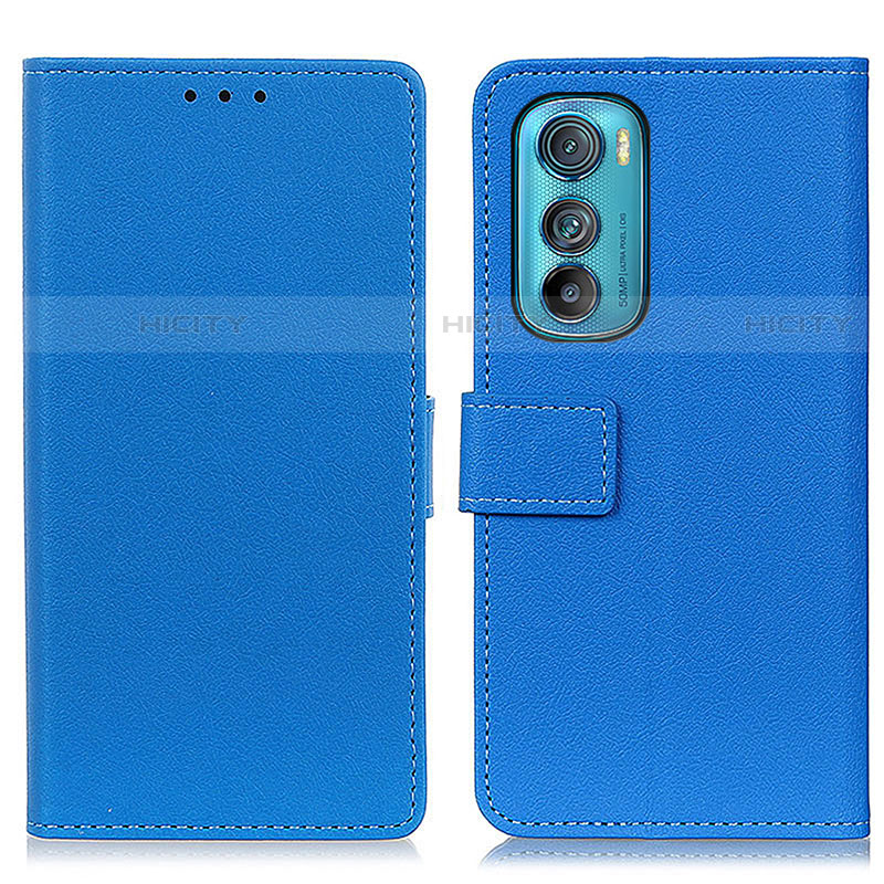 Custodia Portafoglio In Pelle Cover con Supporto M08L per Motorola Moto Edge 30 5G Blu