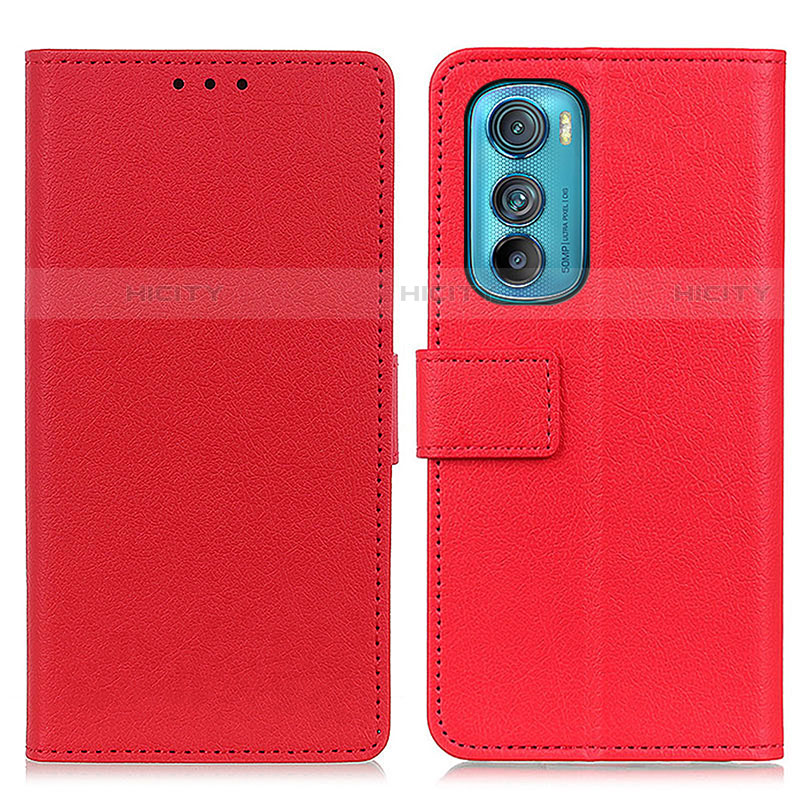 Custodia Portafoglio In Pelle Cover con Supporto M08L per Motorola Moto Edge 30 5G Rosso