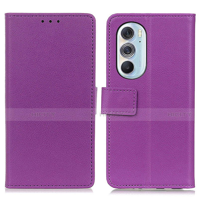 Custodia Portafoglio In Pelle Cover con Supporto M08L per Motorola Moto Edge X30 5G Viola