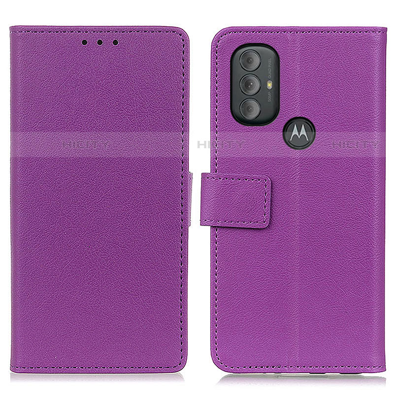 Custodia Portafoglio In Pelle Cover con Supporto M08L per Motorola Moto G Play (2023) Viola