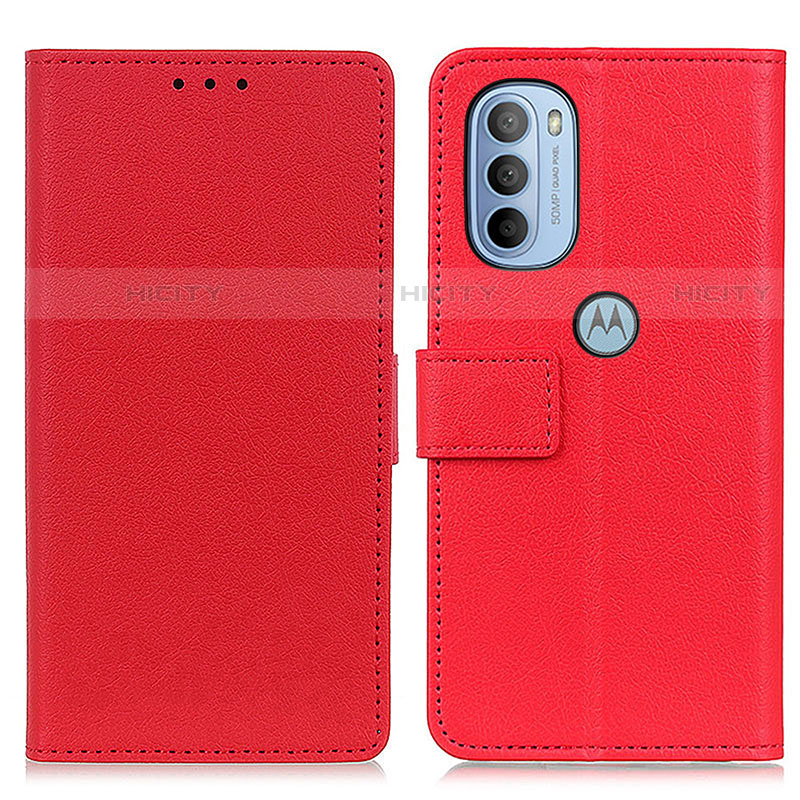 Custodia Portafoglio In Pelle Cover con Supporto M08L per Motorola Moto G31 Rosso