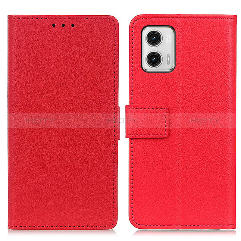 Custodia Portafoglio In Pelle Cover con Supporto M08L per Motorola Moto G73 5G Rosso