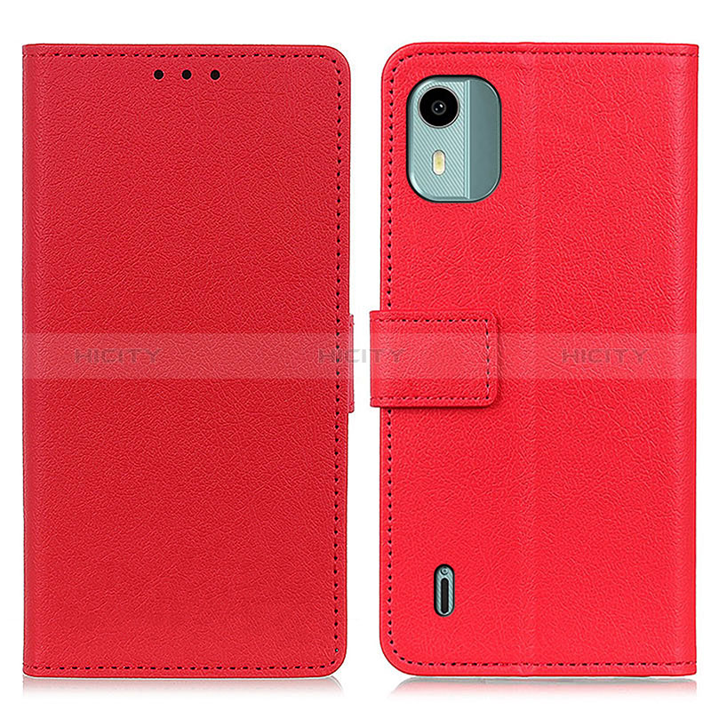 Custodia Portafoglio In Pelle Cover con Supporto M08L per Nokia C12 Pro Rosso