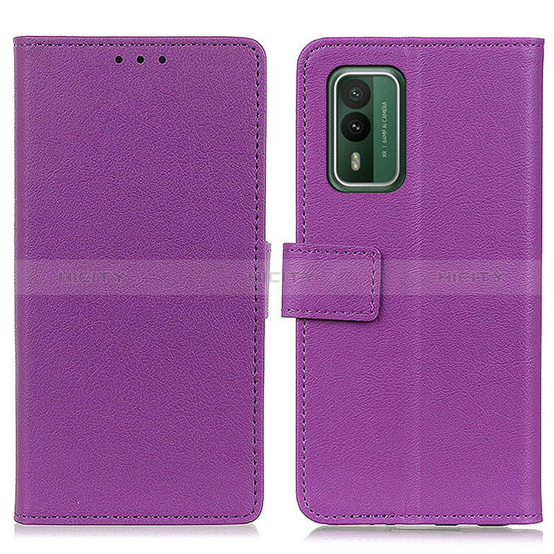 Custodia Portafoglio In Pelle Cover con Supporto M08L per Nokia XR21 Viola