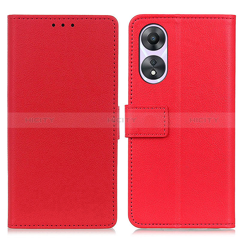 Custodia Portafoglio In Pelle Cover con Supporto M08L per Oppo A58 4G Rosso