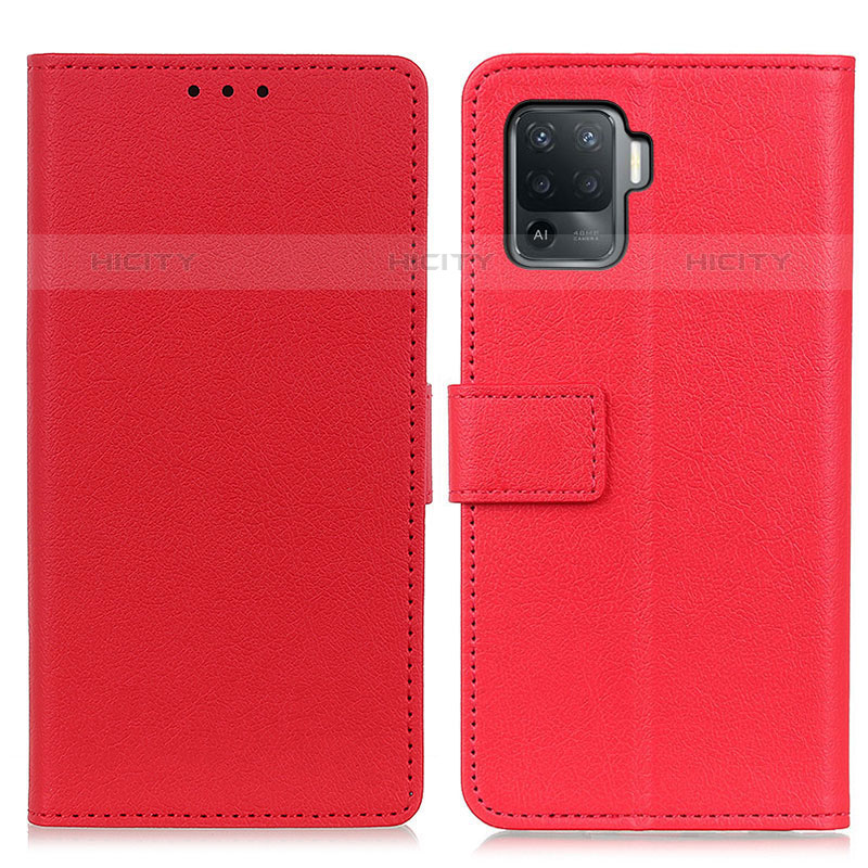 Custodia Portafoglio In Pelle Cover con Supporto M08L per Oppo Reno5 F Rosso