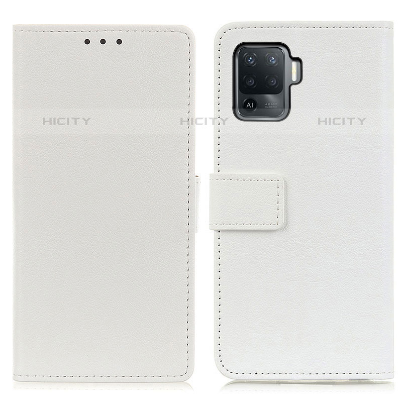 Custodia Portafoglio In Pelle Cover con Supporto M08L per Oppo Reno5 Lite Bianco