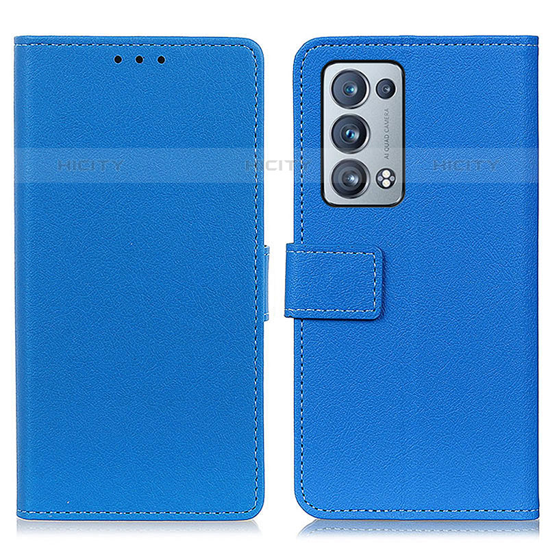 Custodia Portafoglio In Pelle Cover con Supporto M08L per Oppo Reno6 Pro 5G Blu