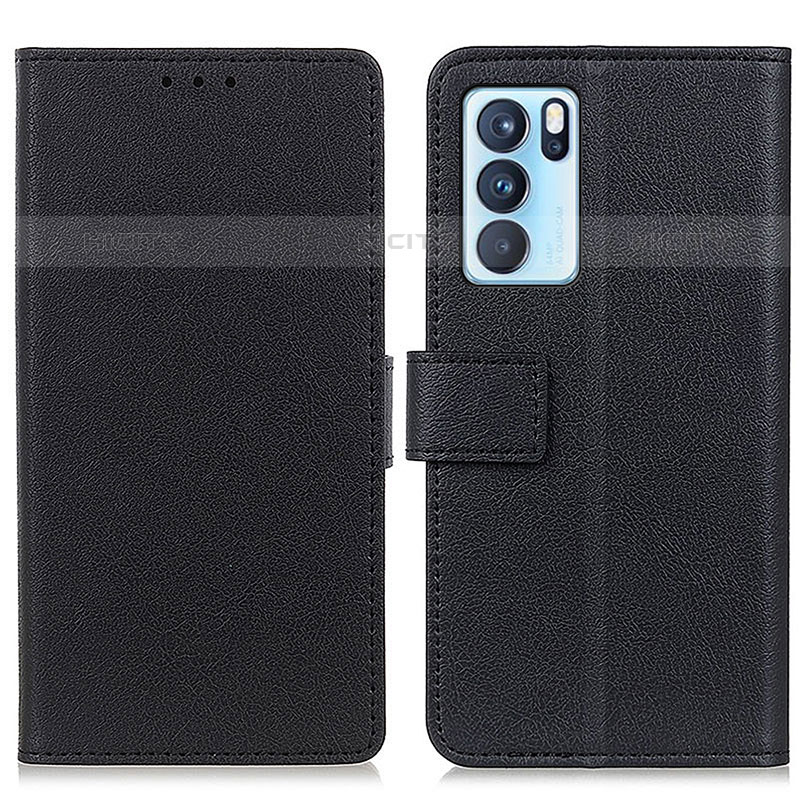 Custodia Portafoglio In Pelle Cover con Supporto M08L per Oppo Reno6 Pro 5G India Nero