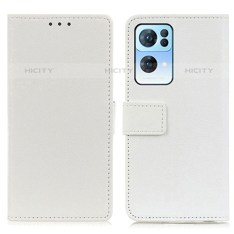 Custodia Portafoglio In Pelle Cover con Supporto M08L per Oppo Reno7 Pro 5G Bianco