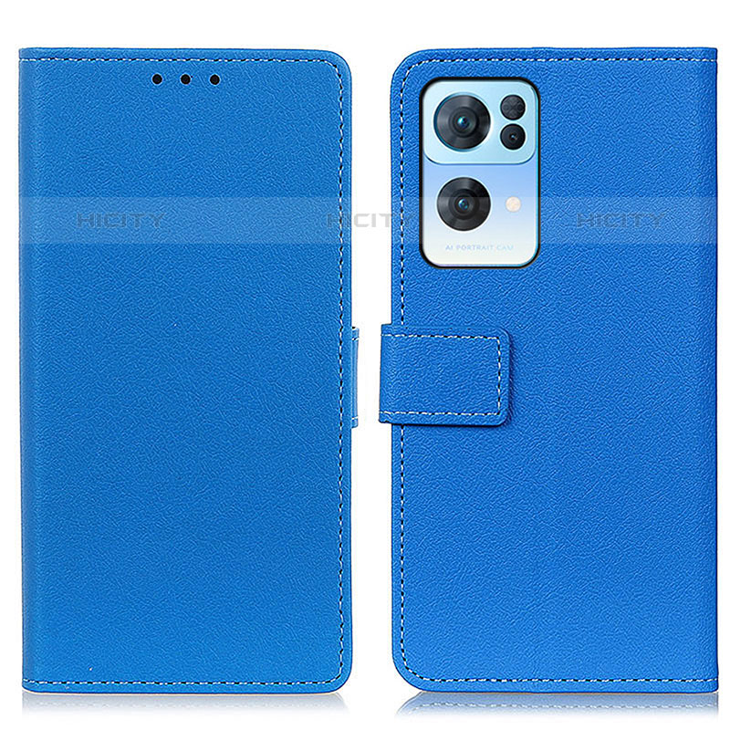 Custodia Portafoglio In Pelle Cover con Supporto M08L per Oppo Reno7 Pro 5G Blu