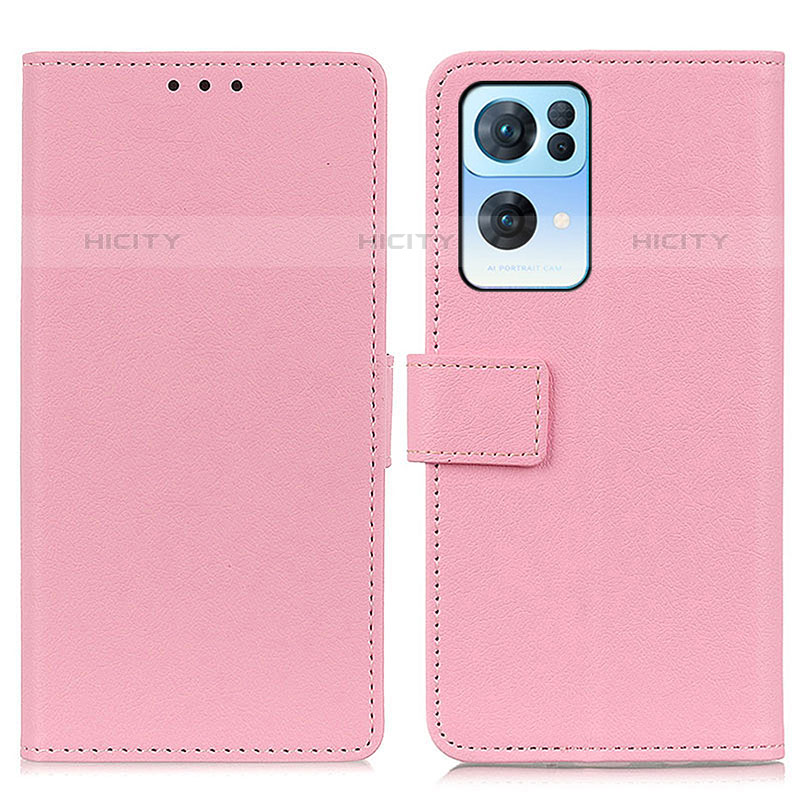 Custodia Portafoglio In Pelle Cover con Supporto M08L per Oppo Reno7 Pro 5G Rosa