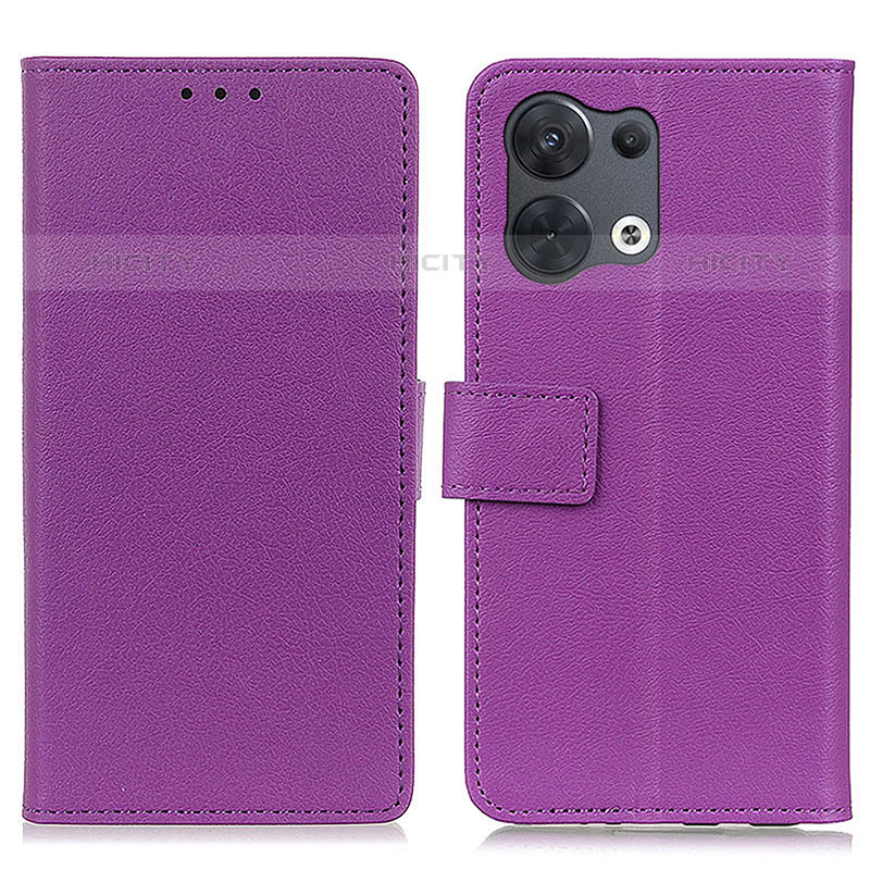 Custodia Portafoglio In Pelle Cover con Supporto M08L per Oppo Reno8 Pro 5G Viola