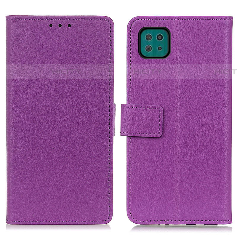 Custodia Portafoglio In Pelle Cover con Supporto M08L per Samsung Galaxy F42 5G Viola