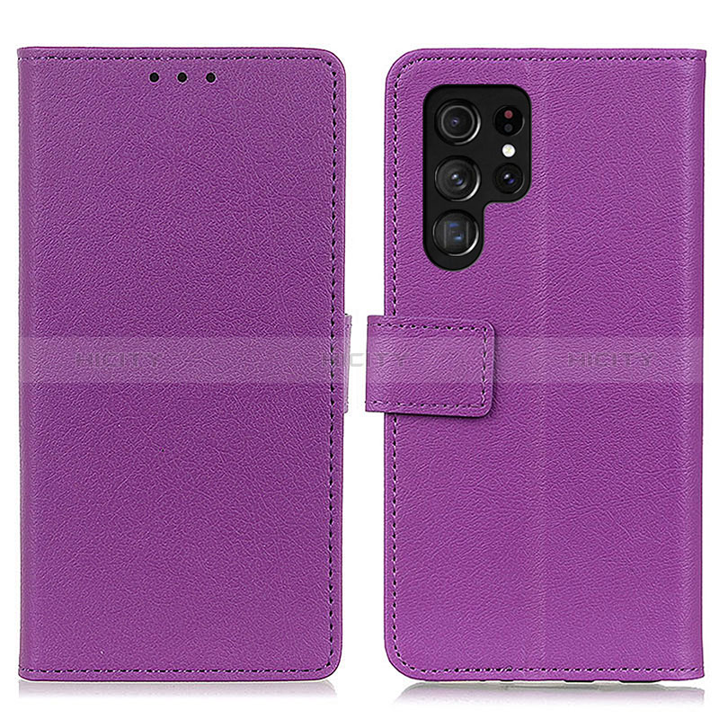 Custodia Portafoglio In Pelle Cover con Supporto M08L per Samsung Galaxy S24 Ultra 5G Viola