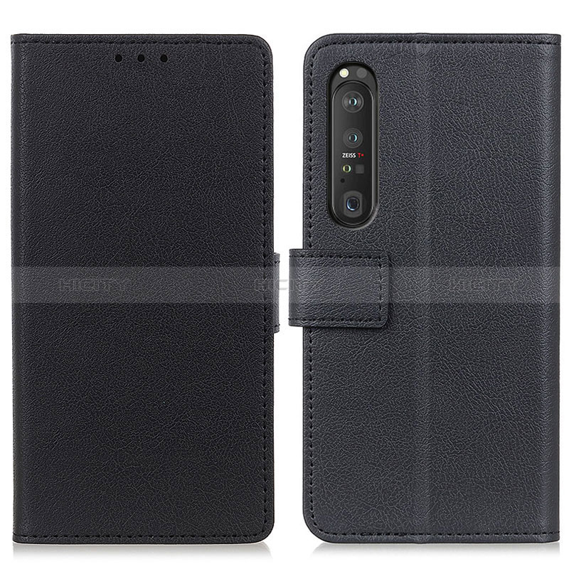 Custodia Portafoglio In Pelle Cover con Supporto M08L per Sony Xperia 1 III Nero