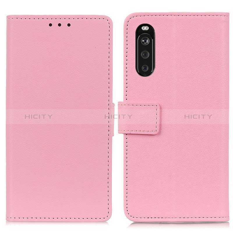 Custodia Portafoglio In Pelle Cover con Supporto M08L per Sony Xperia 10 III Lite Rosa