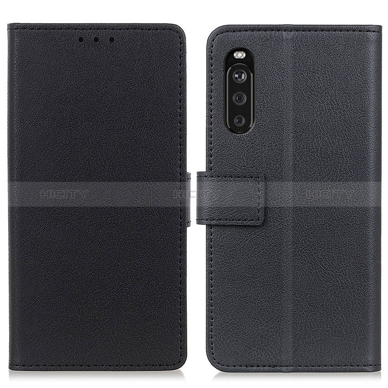 Custodia Portafoglio In Pelle Cover con Supporto M08L per Sony Xperia 10 III Nero