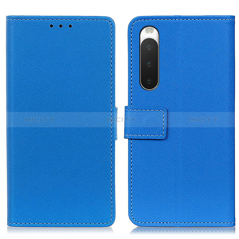 Custodia Portafoglio In Pelle Cover con Supporto M08L per Sony Xperia 10 IV Blu