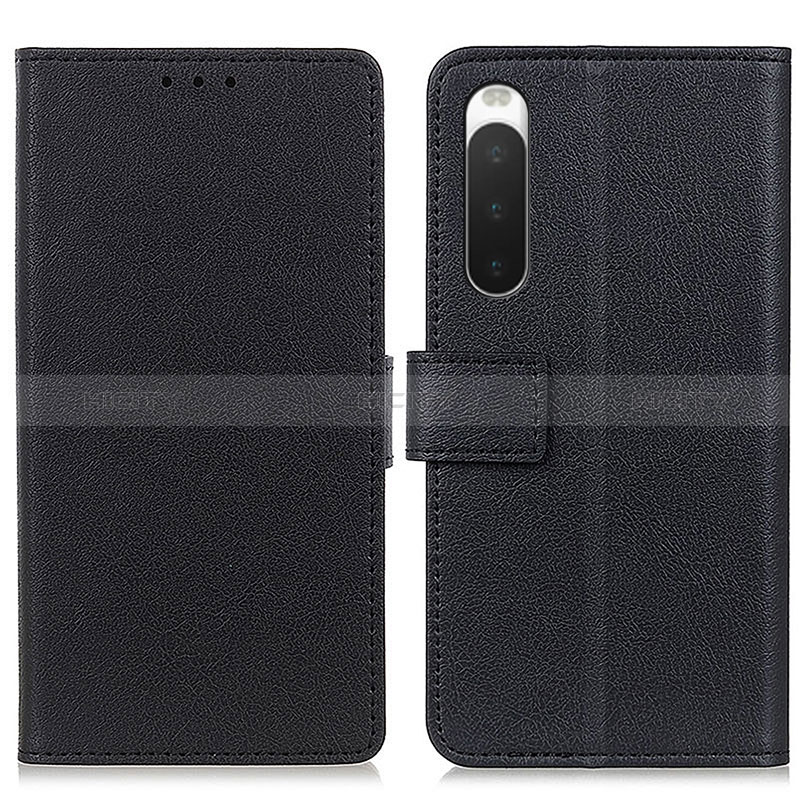 Custodia Portafoglio In Pelle Cover con Supporto M08L per Sony Xperia 10 IV Nero