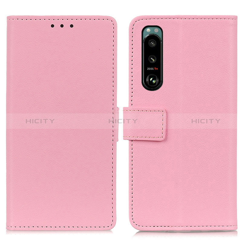 Custodia Portafoglio In Pelle Cover con Supporto M08L per Sony Xperia 5 III SO-53B Rosa