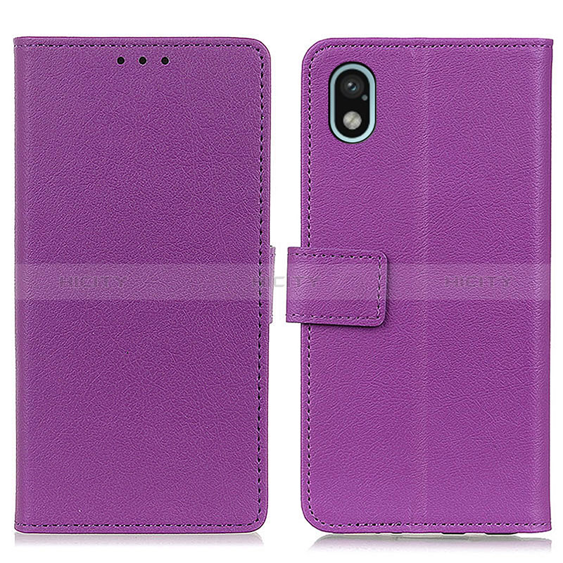 Custodia Portafoglio In Pelle Cover con Supporto M08L per Sony Xperia Ace III SO-53C Viola