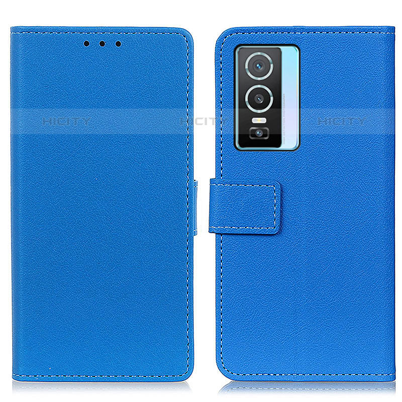 Custodia Portafoglio In Pelle Cover con Supporto M08L per Vivo Y74s 5G Blu