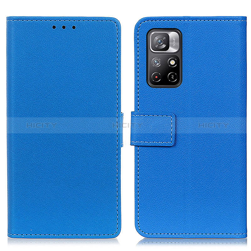 Custodia Portafoglio In Pelle Cover con Supporto M08L per Xiaomi Poco M4 Pro 5G Blu
