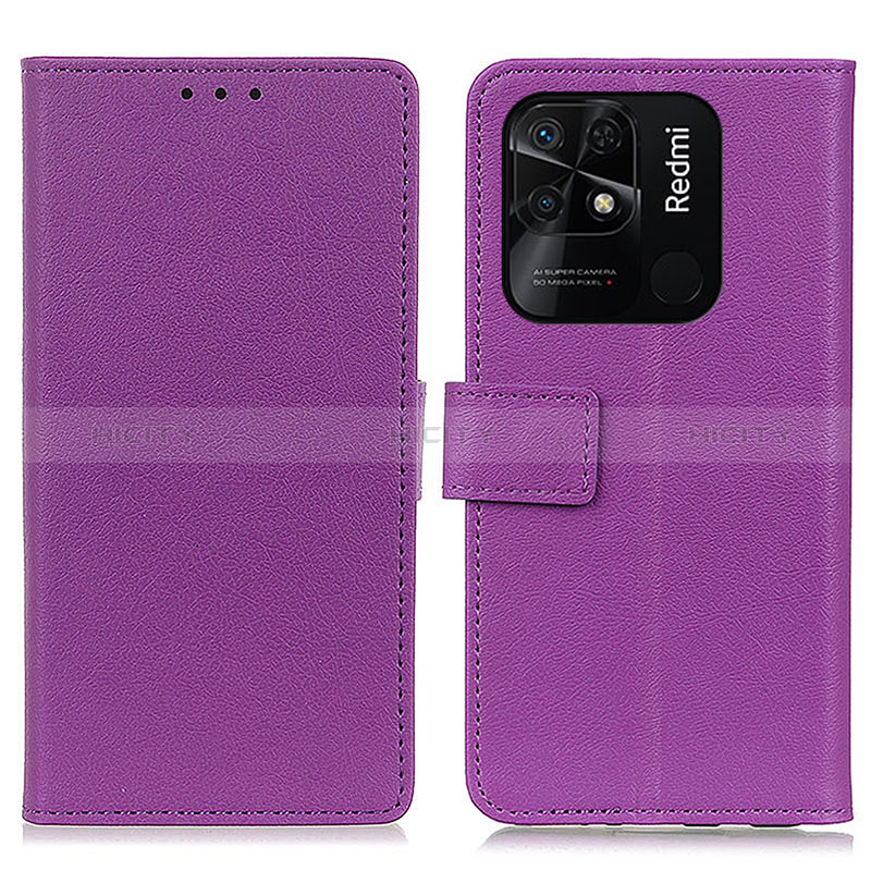 Custodia Portafoglio In Pelle Cover con Supporto M08L per Xiaomi Redmi 10C 4G Viola